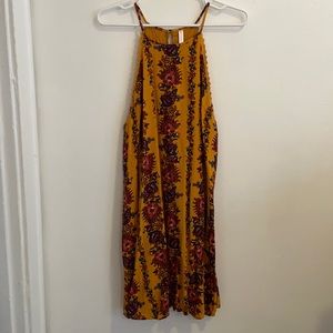 Xhilartion Yellow Print Dress